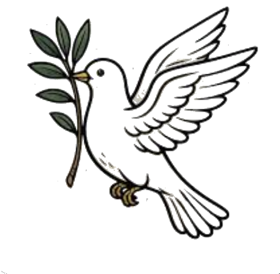 The dove returns with the olive leaf — judgment ended, a fresh start begun.